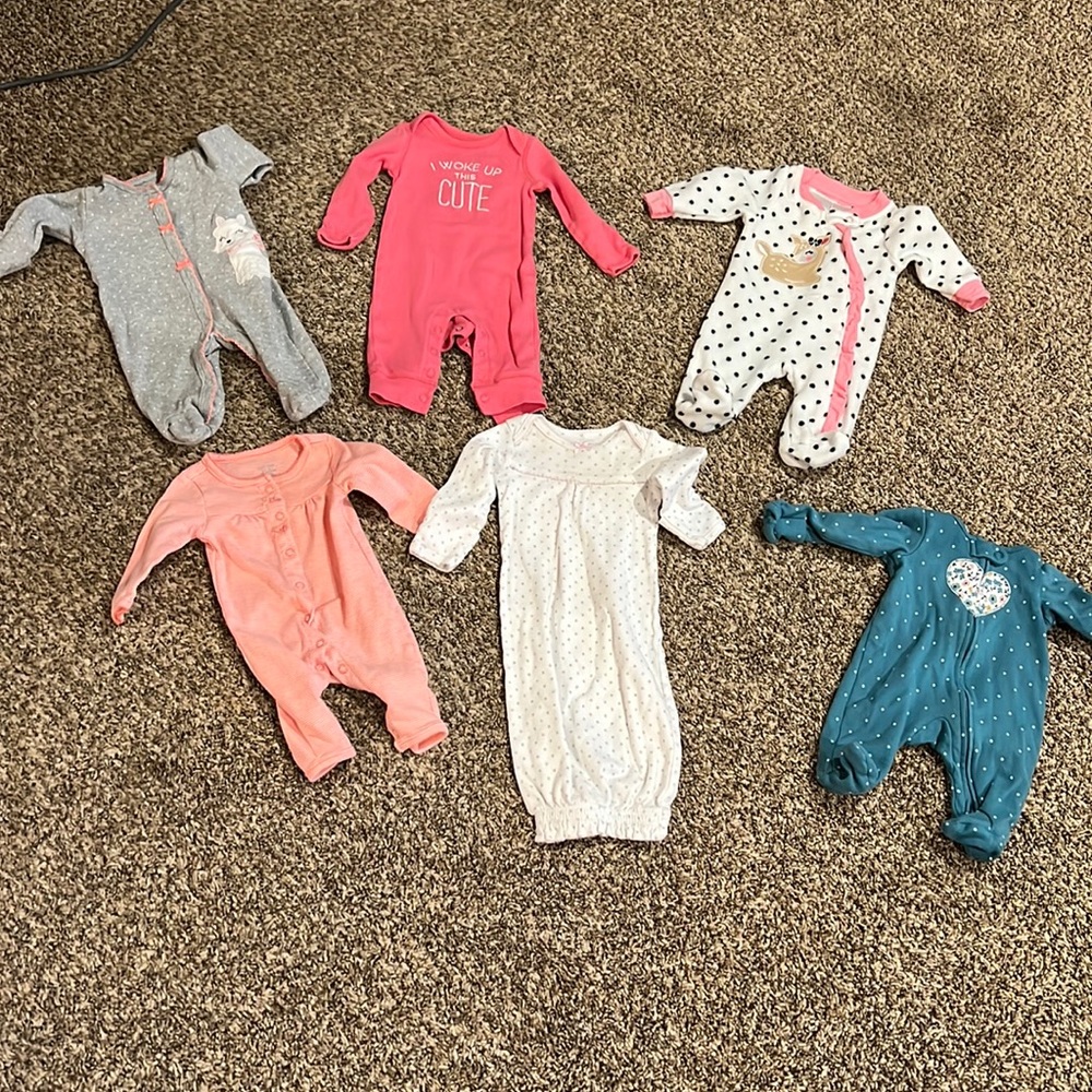 Newborn baby girl sleepers